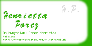 henrietta porcz business card